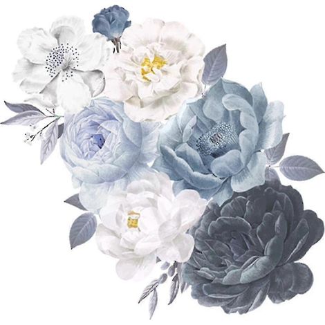 Stickers muraux pivoines et roses, décorations artistiques pour chambre d'enfant, cadeaux de décoration intérieure (1/5)