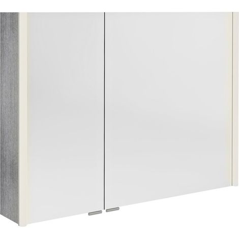 ALIX Armoire à miroir avec éclairage LED 96x70x17,5cm, chêne argenté