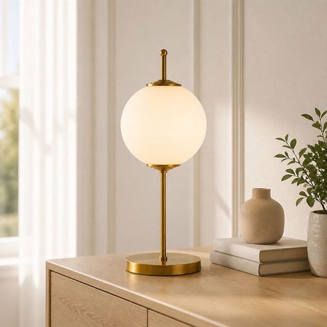 Lampe à Poser Boule Kota Led métal doré 20x20x52cm (1/3)