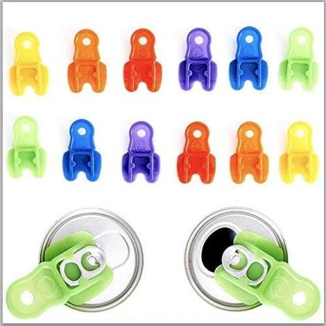 Protecteurs de Boissons 36 Pièces aux Couleurs Vives, Ouvre-Boissons à Languette en Plastique pour Soda, Bière et Coca, Protège les Boissons des Abeilles lors des Pique-Niques (1/4)