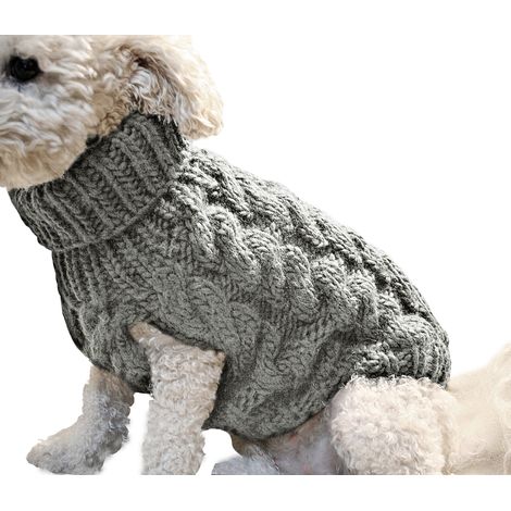 Pull gris pour chien, taille L, une pièce, vêtement d'automne/hiver pour animaux de compagnie, vêtement chaud universel pour chien. (1/5)