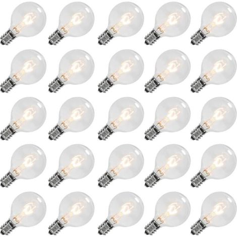 Ampoule G40 - 220 V - 7 W - Culot E12 - Blanc Chaud 2200 K - Pour Guirlandes Lumineuses - Lot De 25 (1/5)