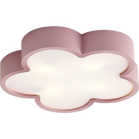 QAZQA Lámpara de techo infantil rosa y blanca - Lucille