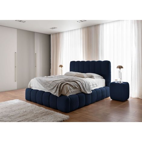 Polsterbett Doppelbett Set.4 CARSON 200x200cm Stoff Catch Me Dunkelblau (1/5)