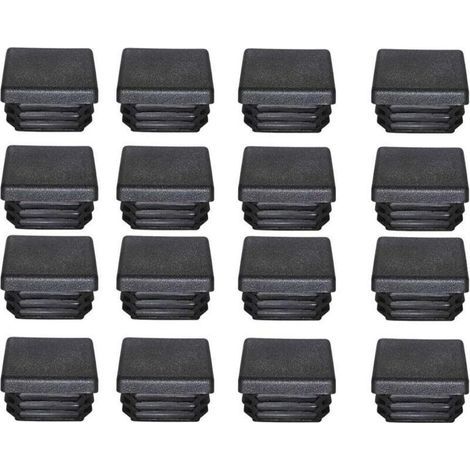 Bouchon Plastique 40x40mm Embout Tube Carre Noir Plastique Embout Bouchons D'obturation pour Pieds de Meuble Trampoline 16PCS (1/5)
