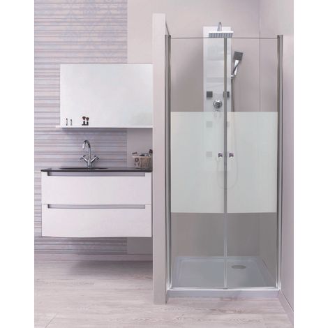 ONDEE - Mamparas de baño FRISCO, Mamparas de baños de ducha batientes. 90x194,5cm  - Acabados cromados - Vidrio templado esmerilada (1/5)