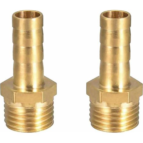 4X Connecteur de Coupleur Raccord 8mm Tuyau Barbelé en Laiton avec Raccord de Mamelon Mâle PC 3/8 Pouce pour Air Eau Carburant Gazole,8mm (1/5)