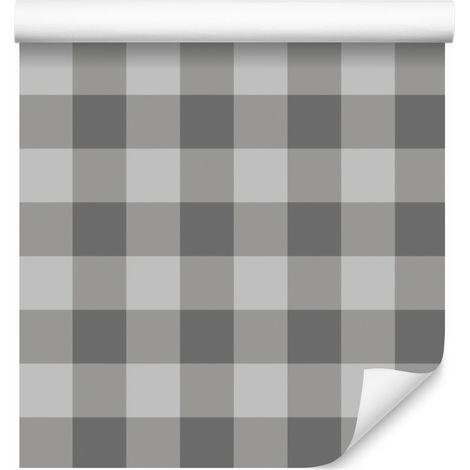 Papier peint à carreaux tendance dans les tons de gris pour salon et chambre 50x1000 cm (1/5)