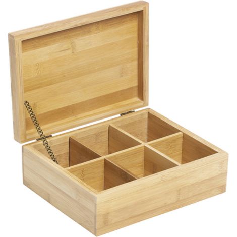 Bambus Teebox 6 Fächer 22x18x9cm-M94673-Teebox (1/3)