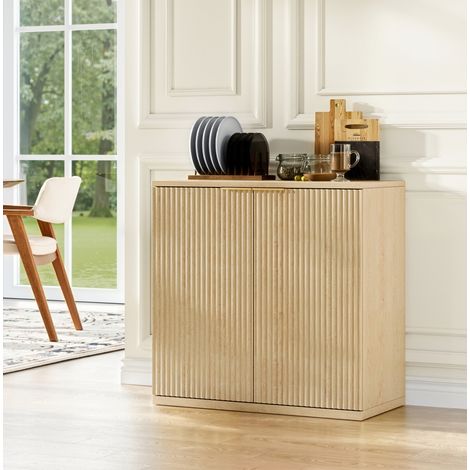Aparador de MDF con 2 puertas y almacenaje 80x40x80 cm OKMYHOME (1/5)
