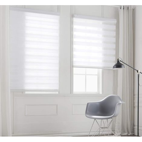 rideau de salle bain en gaze douce 1 120x150cm blanc (1/5)