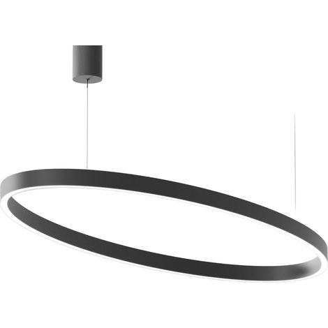 Criseide S/1G Suspension Led Oval 100W 5100Lm 3000K Dimmable Aluminium Noir Satiné - Gealuce (1/3)