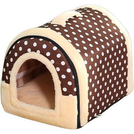 Cuccia per gatti in peluche - Lettino per gatti con morbido tappetino in peluche - Morbido e confortevole - Pieghevole - Interno cavo - Adatto a conigli, porcellini d'India e gattini fino a 2,5 kg - 3 (1/5)