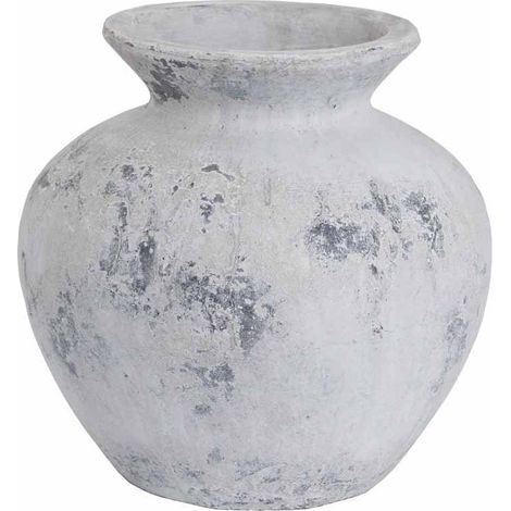 Darcy Antique White Vase - Ceramic - L31 x W31 x H30 cm - Stone