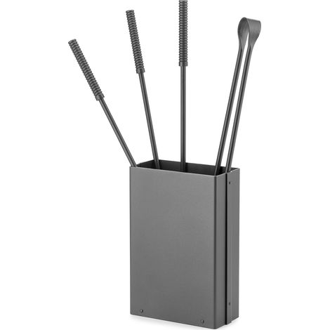 Set Camino 4 Pezzi con Barilotto 20x10x60 cm in Ferro Belfer 3010 Antracite (1/5)