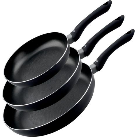 Set de 3 poêles à frire 20 cm 24 cm et 28 cm fond en nid d'abeille et doseur d'huile Elo Smart Life (1/5)