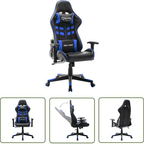 Maison Exclusive Gaming-Stuhl Schwarz und Blau Kunstleder (1/5)
