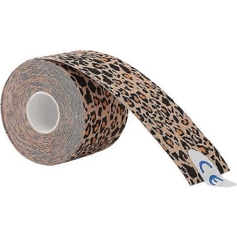 Selbstklebende, elastische Sportbandage aus Baumwolle, geeignet für Zerrungen und Verletzungen, Muskelbandage, Leopardenmuster (1/5)