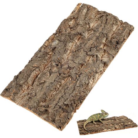 Natural Cork Bark, Reptile Terrarium Decor, Cork Log Style Vivarium Background, Climbing & Hideout for Tortoise Lizard Gecko, Safe Non-Toxic Reptile Habitat Decoration & Play Accessories (30 x 15 cm)