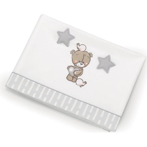 Set lettino Love Me Azzurra Design lenzuola per letto culla neonato bambino camera da letto cotone made in Italy
