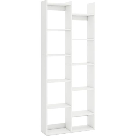 Libreria con kit anti-ribaltamento di stoccaggio a forma di albero, Libreria per casa e ufficio a 12 ripiani Bianco (1/4)