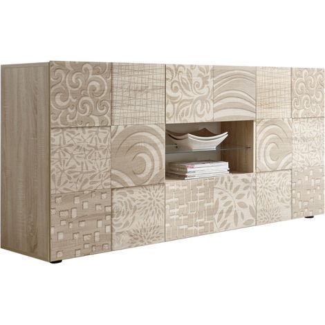 Mobile Buffet 2 Ante 2 Cassetti 180x42x84 cm in Legno TFT Blossom Rovere Samoa (1/4)