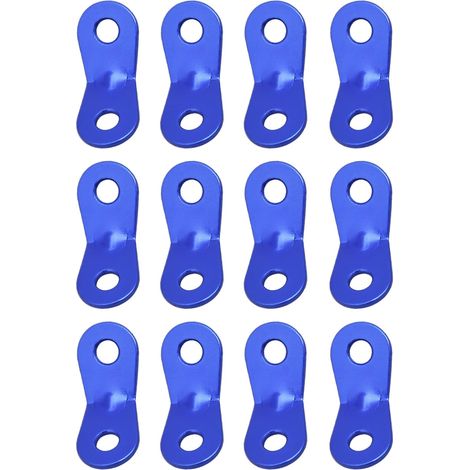 (Bleu (2 trous) - 12 pièces) Tendeur de corde de camping en alliage d'aluminium, tendeur de corde, tendeur de tente, bâche de randonnée (1/5)