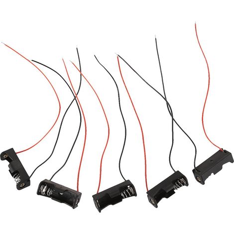 Lot de 5 supports de rangement pour piles 12 V A23 (12 A) avec clip et fil. (1/5)