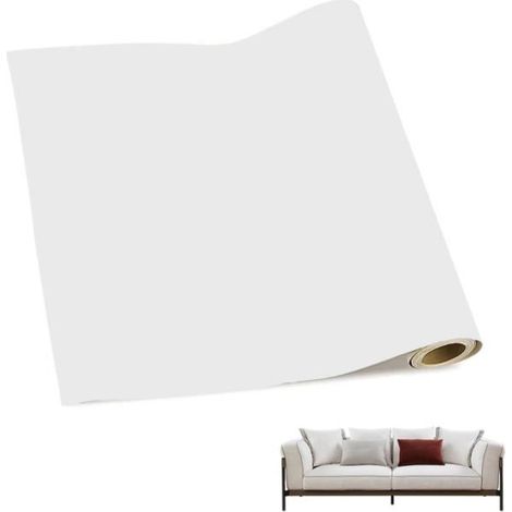Patch De Réparation En Cuir, 50x137cm Simili Cuir Autocollant, Blanc Patch De Réparation En Cuir, Sièges De Voiture(Blanc) (1/4)