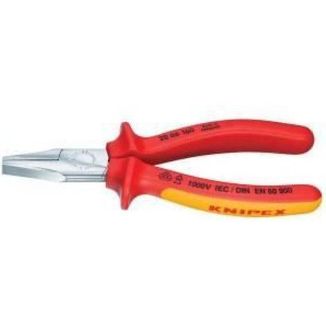 Pince à becs plats - Acier - Rouge - 160 mm