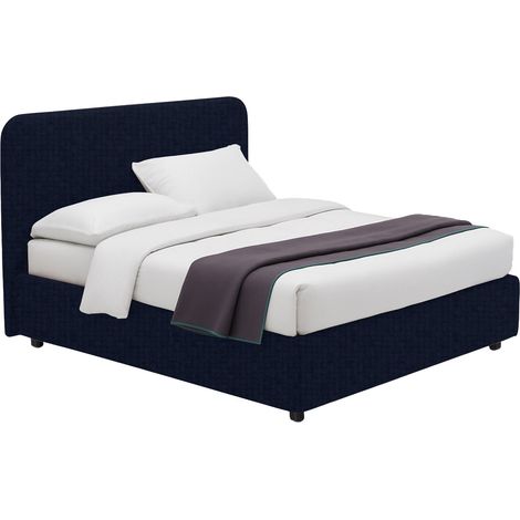 Letto Singolo Reading, Sfoderabile, Contenitore Made in Italy, Viola Scuro