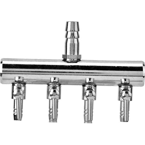 Vanne de régulation de débit d'air pour aquarium en acier inoxydable, raccord 8 mm vers 4 mm (4 voies) (1/5)