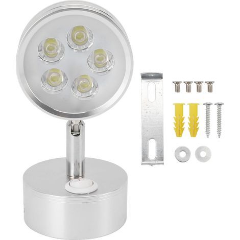 LED wall lamp with manual switch, made of galvanized aluminum, for bedrooms, living rooms, shop windows, galleries, photo frames (1/5)