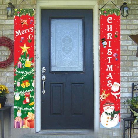 Weihnachtliches Türbanner – Dekoration für drinnen und draußen, für Veranda, Garten, Wand, Fenster – 2er-Set (1/5)