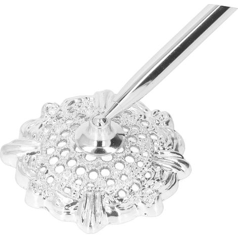 Porte-stylo rétro classique avec motif ajouré, en métal compact, porte-stylo décoratif et pratique pour le bureau, argenté (stylo non inclus).