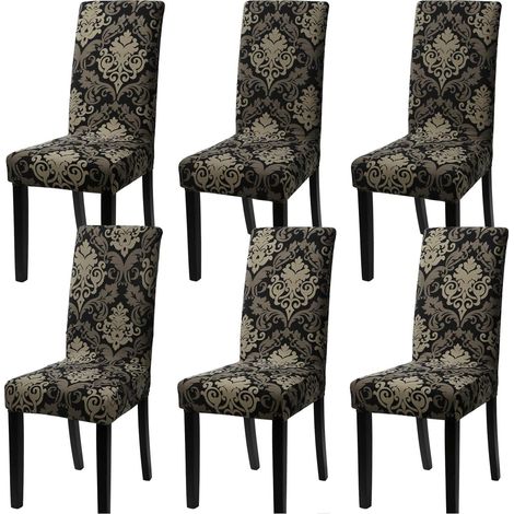 Set di 6 coprisedie elasticizzati universali per sedie da sala da pranzo (set da 6, ARoyal) (1/5)