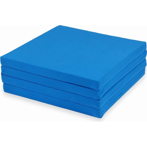 Alfombra de juegos de 120x120 cm para niños, cuadrada, plegable, azul. (1/4)