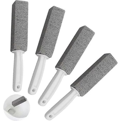 Lot de 4 pierres ponces de nettoyage avec manche, brosse nettoyante pour cuvette de toilettes, détartrantes et anti-traces de calcaire. (1/5)