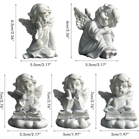 Statue d'ange en résine pour jardin, figurine féerique, sculpture d'ange pour la décoration intérieure (1/5)
