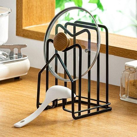 Couvercle de Casserole Couvercle Pan Couvercle Couvercle Cabinet Porte-Pantry Porte-Rack Organiseur Outil de Cuisine multifonctionnelle (1/4)