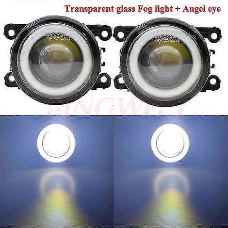 2x Feux antibrouillard LED Angel Eye 2 en 1 avec feux de jour pour Mitsubishi Outlander 2012-2018 et Mitsubishi ASX 2013-2014 (HZ-LED-Blanc) (1/4)