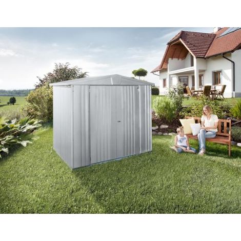 CASETA COBERTIZO METALICA BIOHORT EUROPA 6 COLOR PLATA METALIZADA