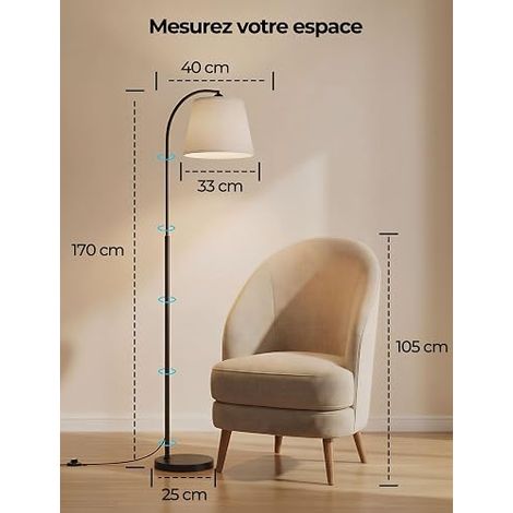 LED Arc Floor Lamp Living Room Dimmer Switch, 9 Colours + 6 Dyna Modes, 170 cm Modern (1/4)