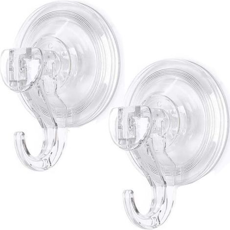 Paquet de 4 crochets auto-adhésifs crochets à ventouse multi-usages pour suspendre 10 kg (max) crochets transparents sans couture clés salle de bain douche porte de cuisine extérieure amélioration de