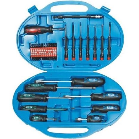 Kit cacciaviti Officina e meccanica 42 parti Brüder Mannesmann Taglio, Croce Phillips, Croce Pozidriv, Brugola interna, (1/3)