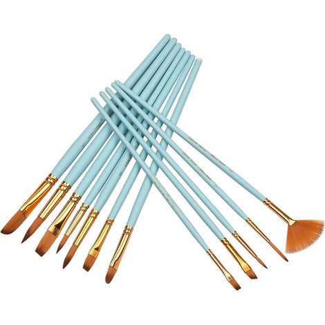 12-teiliges Set feiner Detailpinsel, zweifarbige Taklonhaarpinsel für Miniatur-Acryl-Öl-Walzen