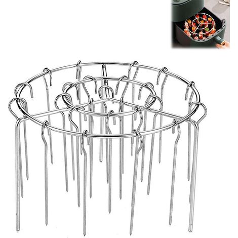 Grille verticale en acier inoxydable pour friteuse à air chaud et four - comprend 36 brochettes métalliques - dimensions intérieures 10 × 18 (1/5)