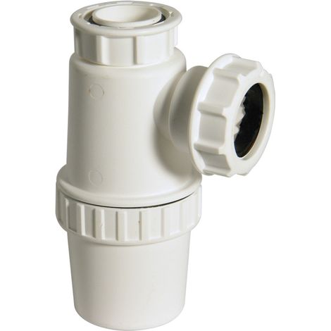 FloPlast TB37A 32mm Anti Vac Bottle Trap - White Polypropylene (1/2)
