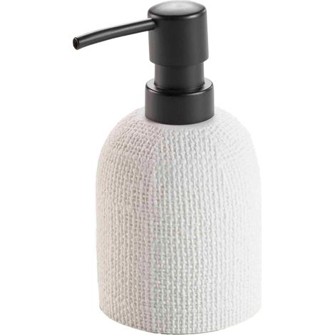 Distributeur de Savon Effet Tissé "Spa" 15cm Blanc (1/3)