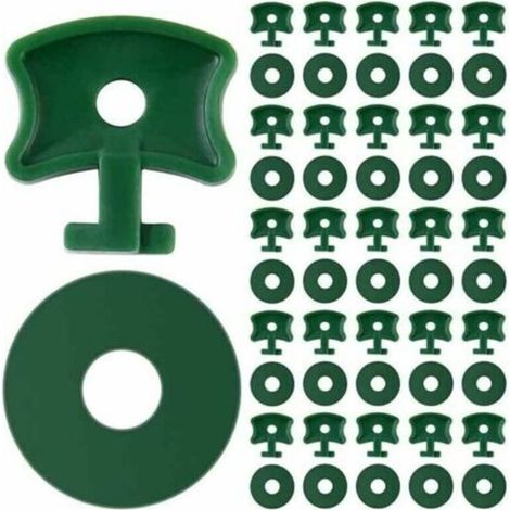 Clips en plastique pour serre avec rondelles pour sécuriser l'isolation, le filet à bulles sur serre en aluminium, ,vert, 100 clips + 100 rondelles (1/4)